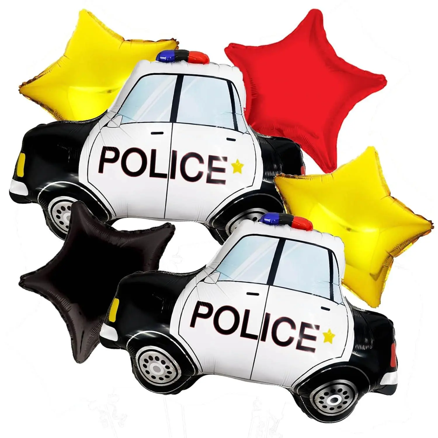 Police Car Balloons 6 Pcs Black And White Police Cars Shape Foil Balloons For Police Party Decorations Police Themed Birthday Party Decorations For Boys