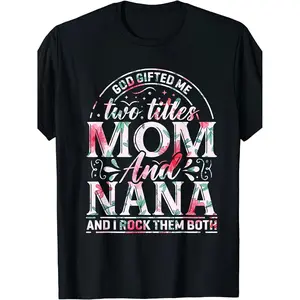 Plus Size 0XL to 5XL Family Bond T Shirt Mom Grandma Nana Casual Oversized Round Neck Top