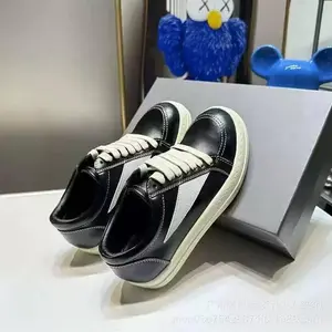 Men's and women's ro low top retro Shoes Luxury designer Genuine Cowhide and suede Lace Up sports shoes size 35-47 Casual inverted triangle Gothic style trainers