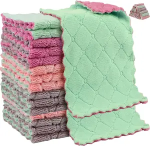 24-Pack Kitchen Cloths - Multicolor Microfiber Towels for Cleanliness and Absorbent Cleaning with Ultra Soft and Velvet Cotton Feel - Smooth Wipe