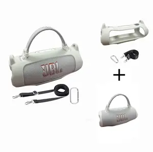 for JBL Charge 6 Waterproof Bluetooth Speaker Silicone Cover Case, Portable Silicone Travel Case with Carabiner, Protective Skin Case