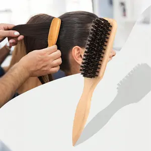 Unisex boar bristle hair and beard brush, unscented professional barber styling brush, suitable for thick/thin hair, ideal for cleaning fade haircuts and clipper cuts, creates smooth hairstyles, Grooming Comb, hair styling set, hair tools set