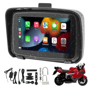 Sunweyer Portable Carplay Wireless Android Auto for Motorcycle,5 Inch IPX7 Waterproof Touchscreen,Auto GPS Navigation,5G Dual Bluetooth,Support Siri/Google Assistant