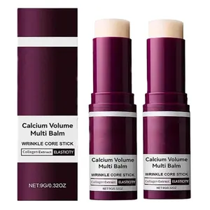Calcium Volume Multi Balm, Wrinkle Core Stick, Collagen Moisturizing Stick, Hydrating Almond & Vitamin E for Lip Balm Eye Cream Neck