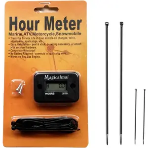 Inductive Hour Meter For Gas Engine,Generator,Lawn Mower,Pressure Washer,Marine,ATV,Boat,Outboard Motor,Dirt Bike,Motorcycle Waterproof Hr Meters-Black