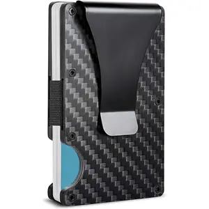 Small Men's Slim  Clip Stainless Steel Credit Business Card Holder Pocket  Wallet