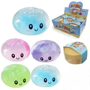 2 PACK Random Color Dumpling Squishy Mystery Dumpling Stress Balls Cute Steamer Basket Design Squeezable Bun Toys 2026 New Release Sensory Toys for Kids Adults