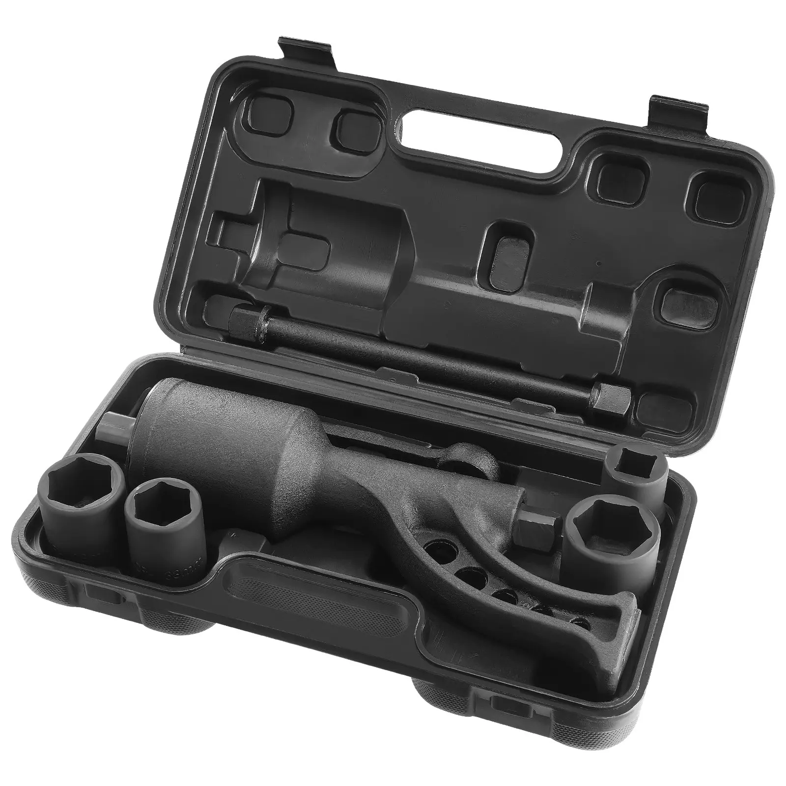 VEVOR 1-Inch Drive Torque Multiplier Wrench Set, Alloy Steel Hand Tool with 1:64 Ratio, 6800N.m High Torque Tool, Textured Grip, 4 Sockets (21-41mm), Lug Nut Remover, Storage Case