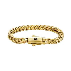 6mm Franco Chain Bracelet & Necklace | 14K Gold Plated Braided Jewelry | 7.5"/8.5"/16"/18"/24"/30" Lengths cuban link men's autumn rapper gold-plated