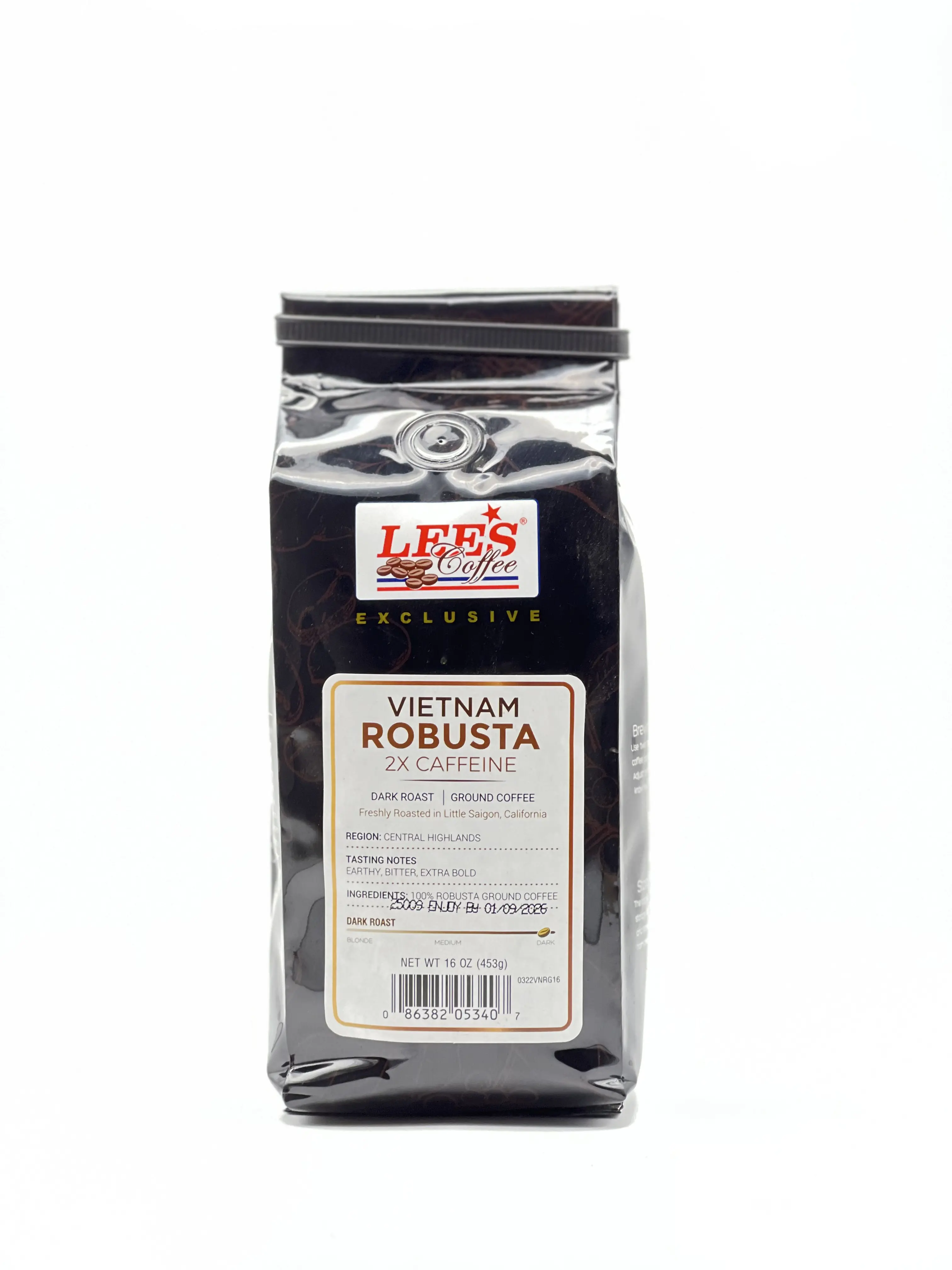 LEE'S COFFEE EXCLUSIVE GROUND VIETNAM ROBUSTA CAFE - VIETNAM ROBUSTA 2X CAFFEINE 16 OZ