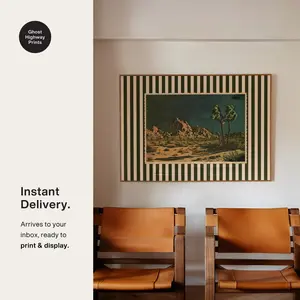 Desert Night Wall Art - Digital Print, Maximalist Decor Poster Unframed - 5 size, 8x12  to 27x40