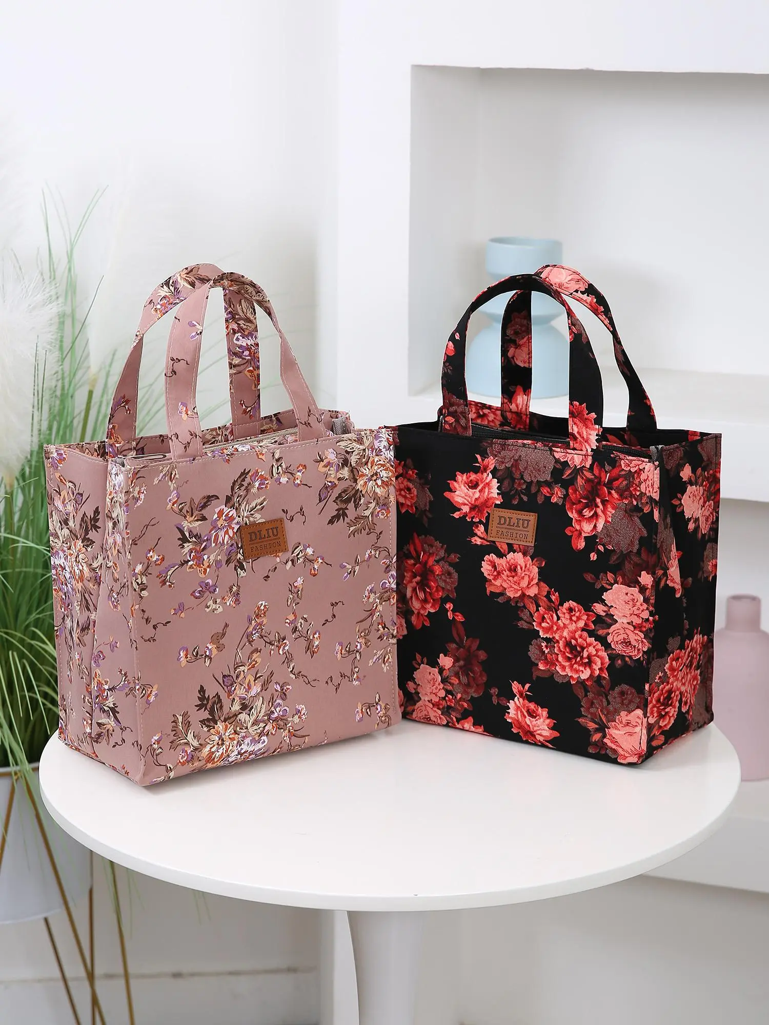 Floral Pattern Handbag, Patterned Bag, Shopper Handbag, Tote Bag, Shopping Totes, Large Capacity Portable Storage Bag, Casual Trendy Versatile High-quality Daily Commuting Bag, Girl Fashionable Shopping Bag, Reusable Shopping Bags