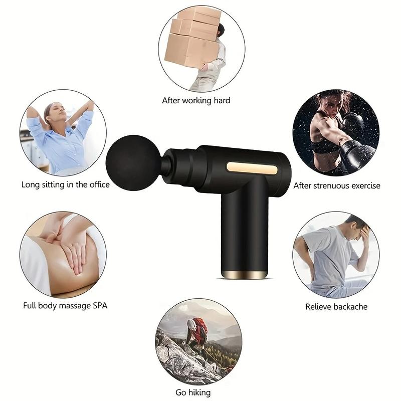 Massage Gun, Small Travel Tool, Massage Gun Deep Tissue,Percussion Handheld Portable Muscle Massager Tool for Full Body Pain Relief, Ideal Gifts for Men, Women(Black)