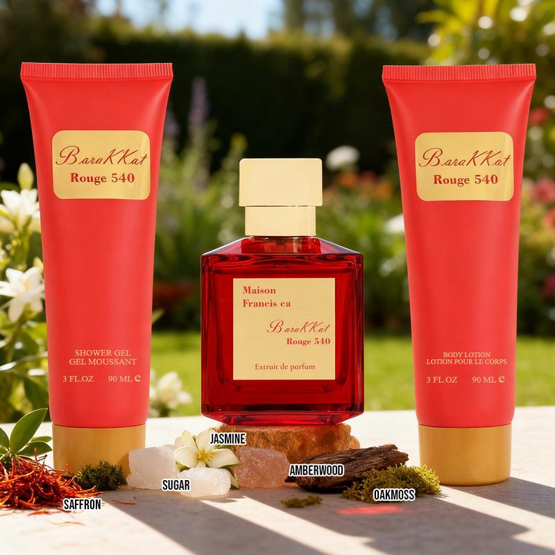 Maison Francis ca BaraKKat Rouge 540 Extrait de parfum 100ml, Shower Gel and Body Lotion Gift Set for Women 90ml