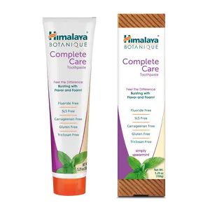 Himalaya Botanique Complete Care Toothpaste, Simply Spearmint, Fluoride Free Plaque Reducer for Brighter Teeth and Fresh Breath, 5.29 oz