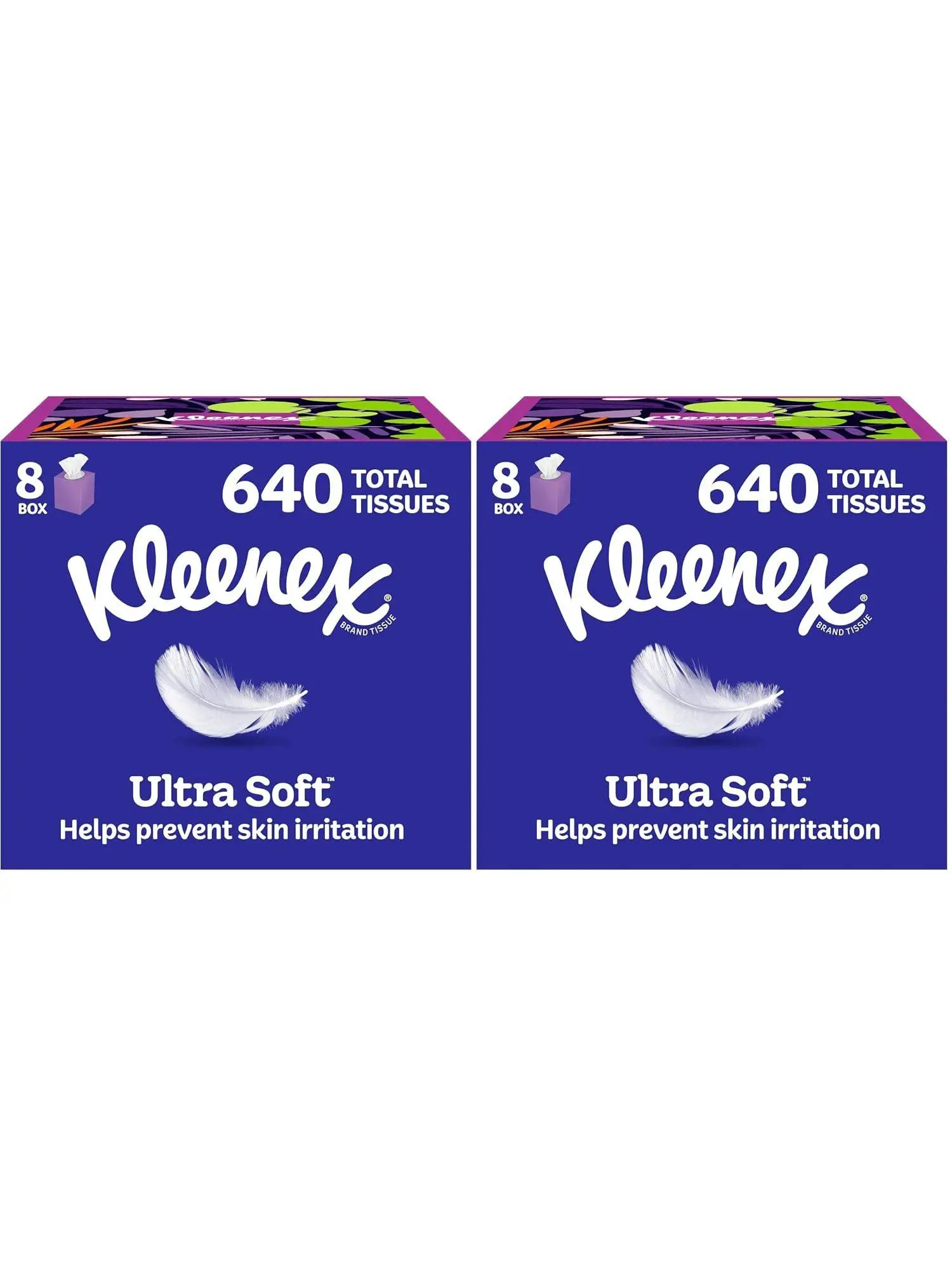 Kleenex Ultra Soft Facial Tissues, 4 Cube Boxes, 60 Tissues per Box