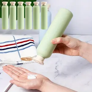 6 Pieces 260ml/8.8oz Plastic Travel Lotion Bottles Squeeze Bottles Refillable Containers with Flip Cap for Toiletries Creams Lotion Shampoo Conditioner