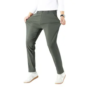 MEILIHUA Men's Solid Color Stretch Golf Pants - High Elastic Waist, 4-Way Stretch Fabric, Thick Fall & Spring Trousers for Golf, Sports, and Casual Wear