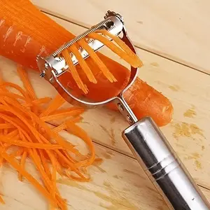 1pc of multifunctional stainless steel fruit and vegetable peeler - manual slicer, grater, and chopper, suitable for home, RV cooking, and university dormitory kitchen tools