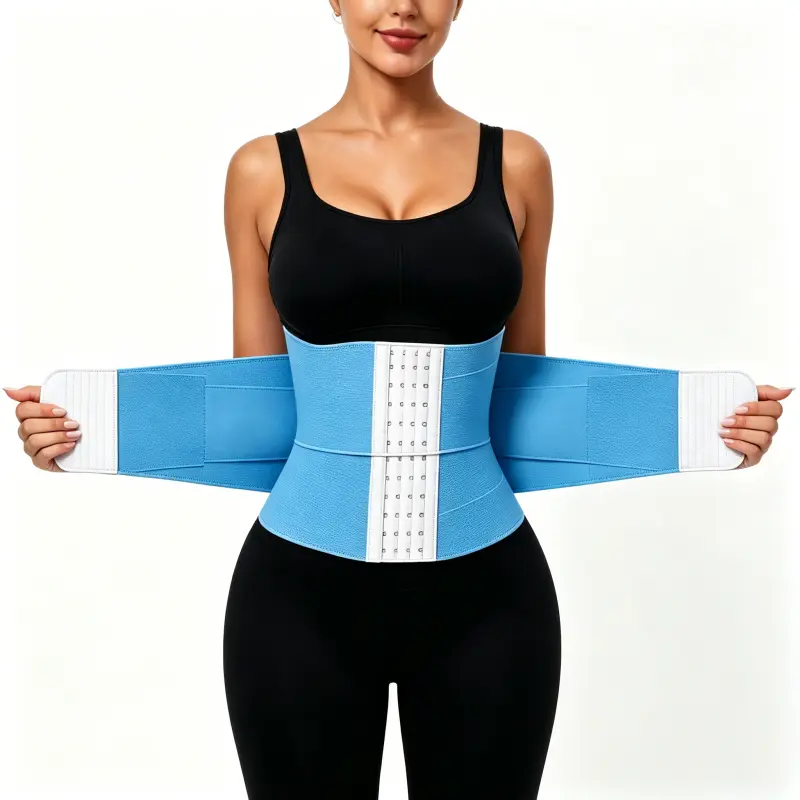 Women's Elastic Fabric Waist Trainer Shapewear - Double-Layer, Multi-Row Adjustable Hooks, Comfortable for Fitness Waist Training, Postpartum Recovery, Female Fit