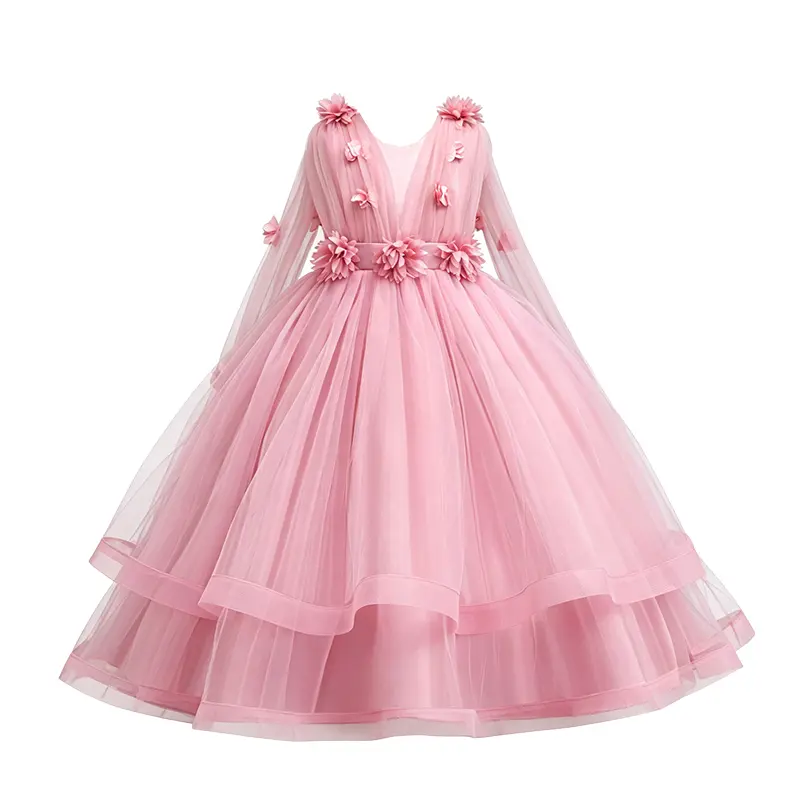 strapless open back dress First Communion Dress Girls Birthday Party Dress White Elegant Sequin Formal Princess Dress, White / 2-3 Years (100cm)