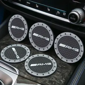 2PCS Car Water Cup Pad Silicone Coaster Anti-slip Mat for Mercedes Benz AMG GLA W212 W204 W211W168 W213 W205 W210 W124 Accessory Car Accessories
