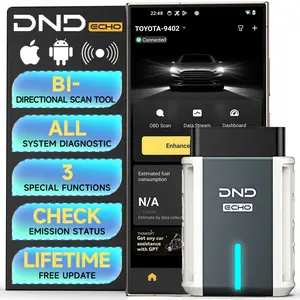 ANCEL DND ECHO Bluetooth OBD2 Scanner - All System Wireless Car Diagnostic Tool for iOS & Android, Automotive Diagnostic Scan Tool with 3 Reset, Brake/Oil Reset, Battery Registration, Check Engine Code Reader, Lifetime Free Update