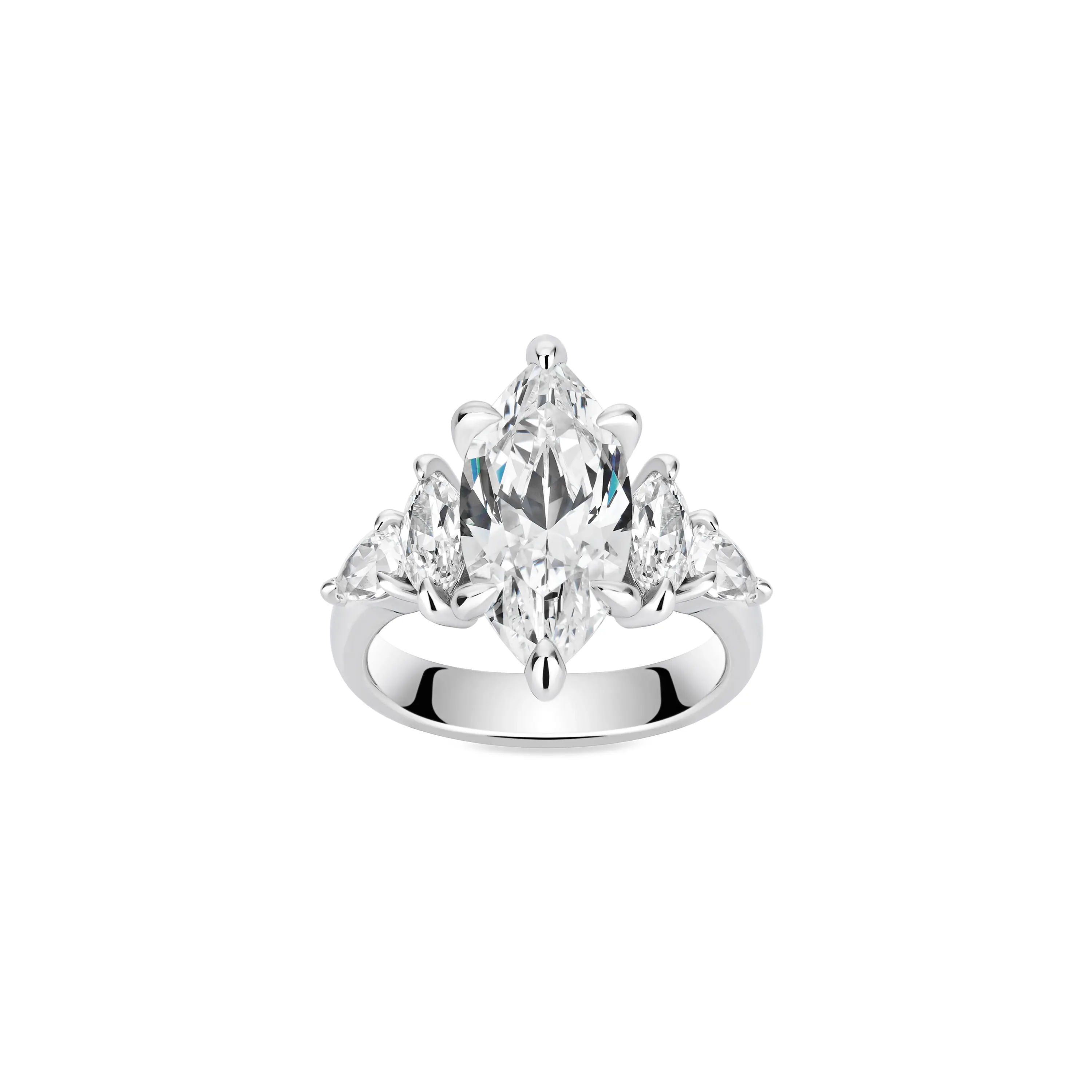 VAMERAY #6171 5 Carat Flamme Marquise Cluster Statement Ring