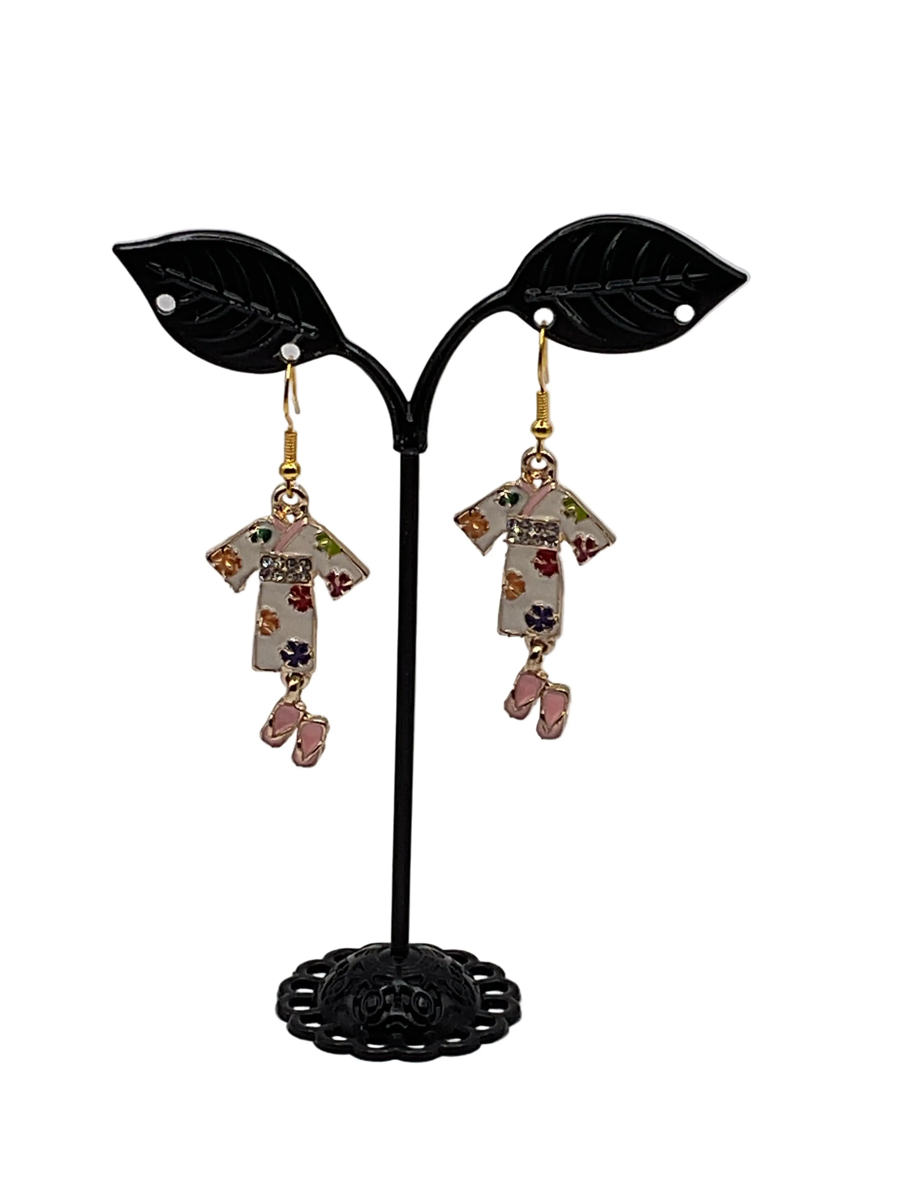 Robe and slipper earrings