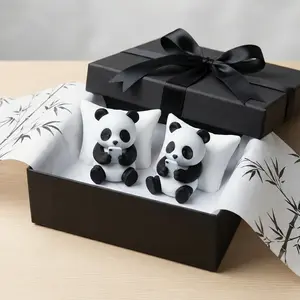 Panda Sculpture Ornament, Desktop Office Decoration, Car Decor, Creative Animal Model, Home Gift Collection
