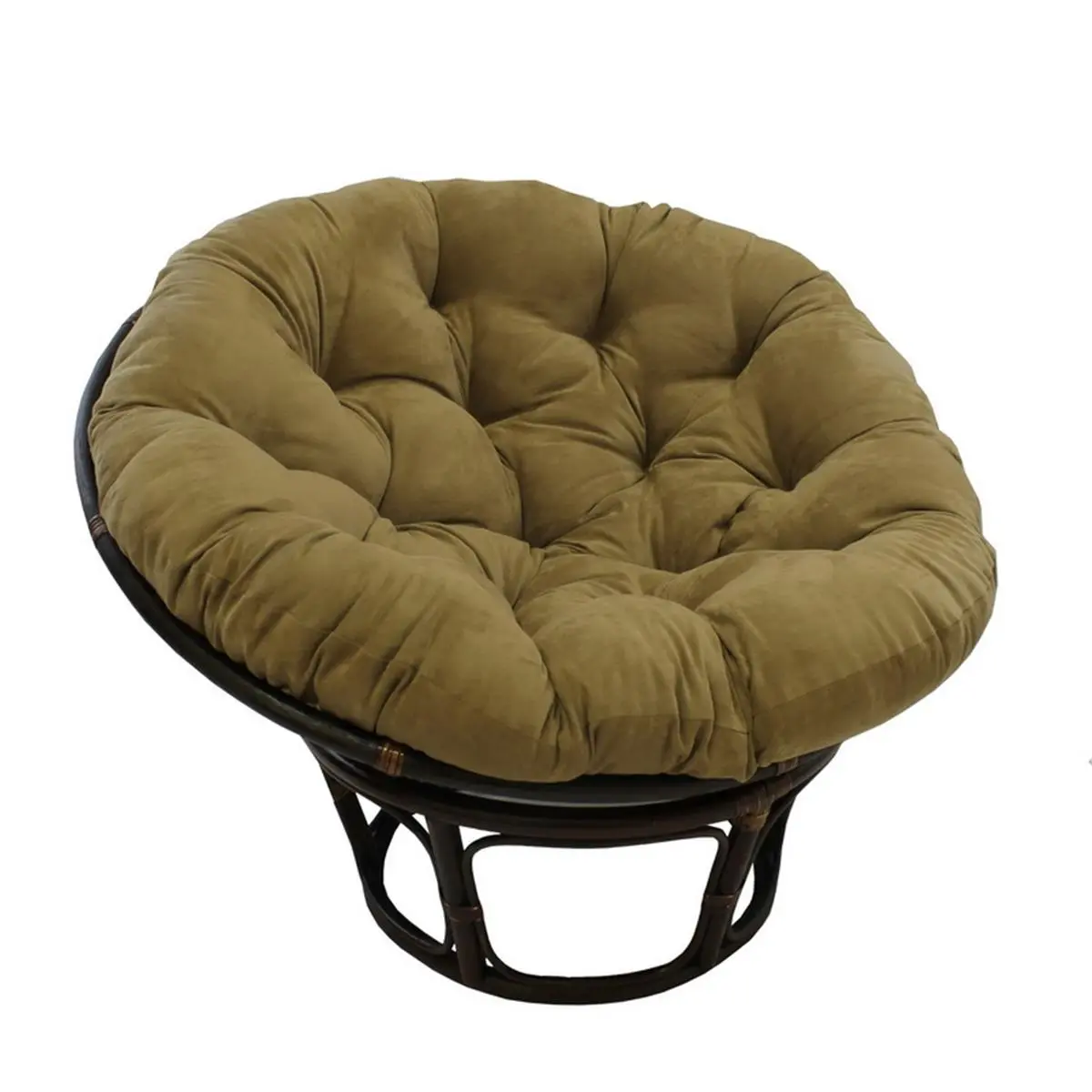 212 MAIN 42 in. Outdoor Papasan Chair - Rattan Frame, Plush Cushion, Papasan Look Design, Java Finish