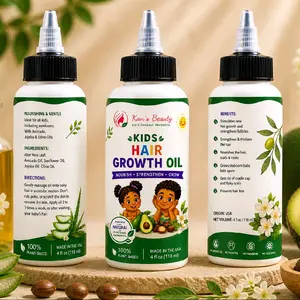 Kan's Beauty Kids Organic Hair Growth Oil with Aloe Vera for Gentle and Nourishing Haircare - Lightweight