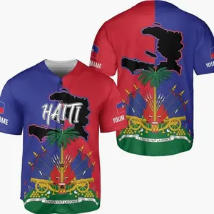 Personalized Name Haiti Baseball Jersey, Haitian Baseball Jersey for Men Women, Haitian Pride Jersey Shirt N