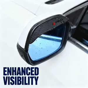 Hot-selling car rearview mirror carbon fiber waterproof cover rain visor, compatible with Toyota TRD logo Corolla, C-HR, Yaris, Camry, Avensis, racing style, Car Accessories