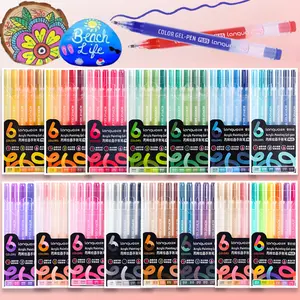 Acrylic Painting Gel Pen, 1mm Needle Tip Pen, Large Capacity Ink Pens, Paint Pens Markers, Art Supplies for Diary, Card, DIY, Coloring, Doodling, Scrapbooking Supplies