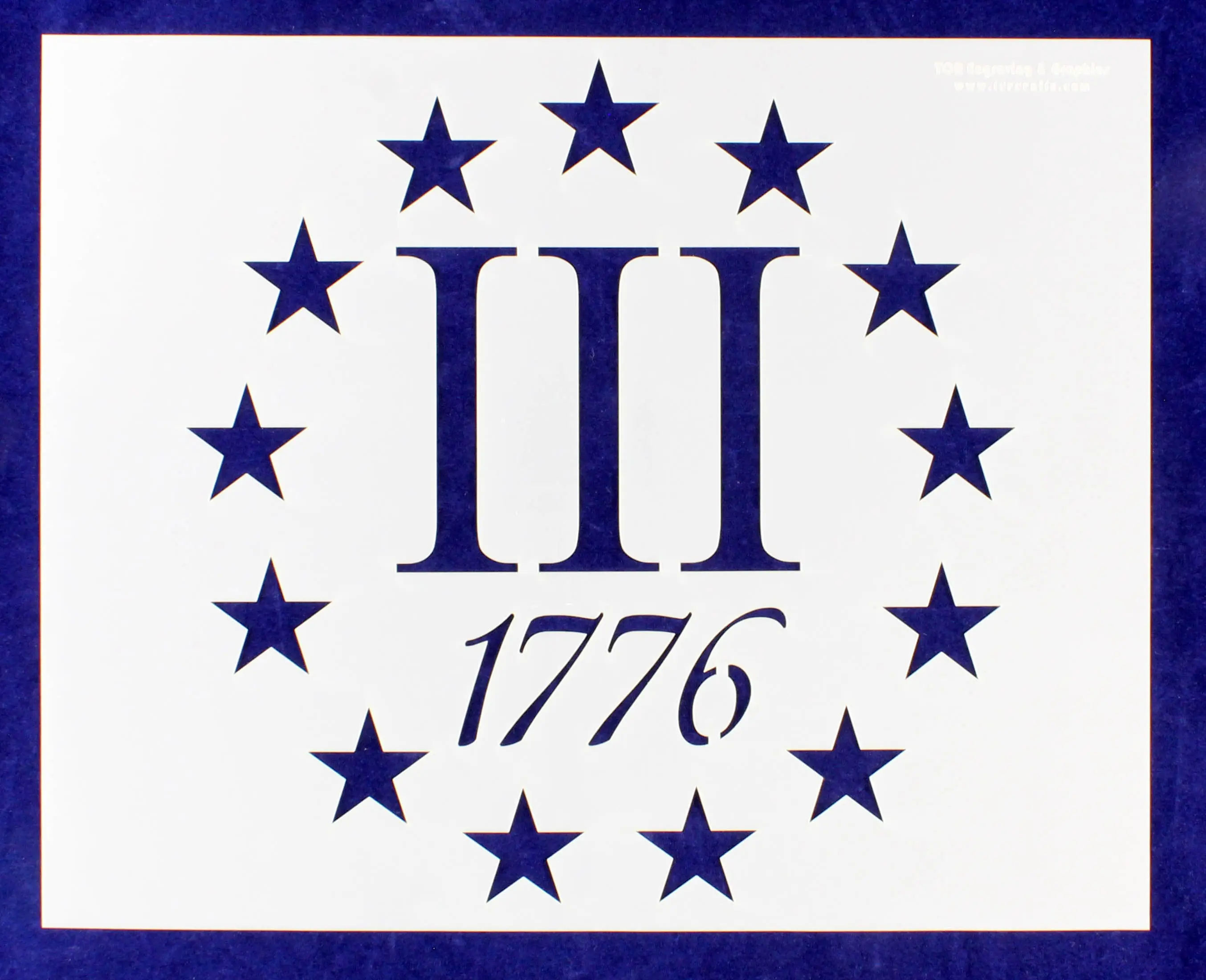 13 Star Field 3 Percent/1776 Stencil 14 Mil -8 x 10 Inches