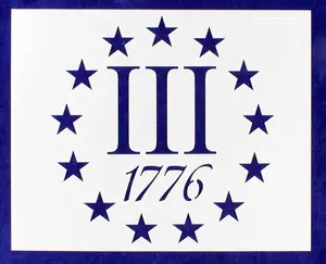 13 Star Field 3 Percent/1776 Stencil 14 Mil -8 x 10 Inches
