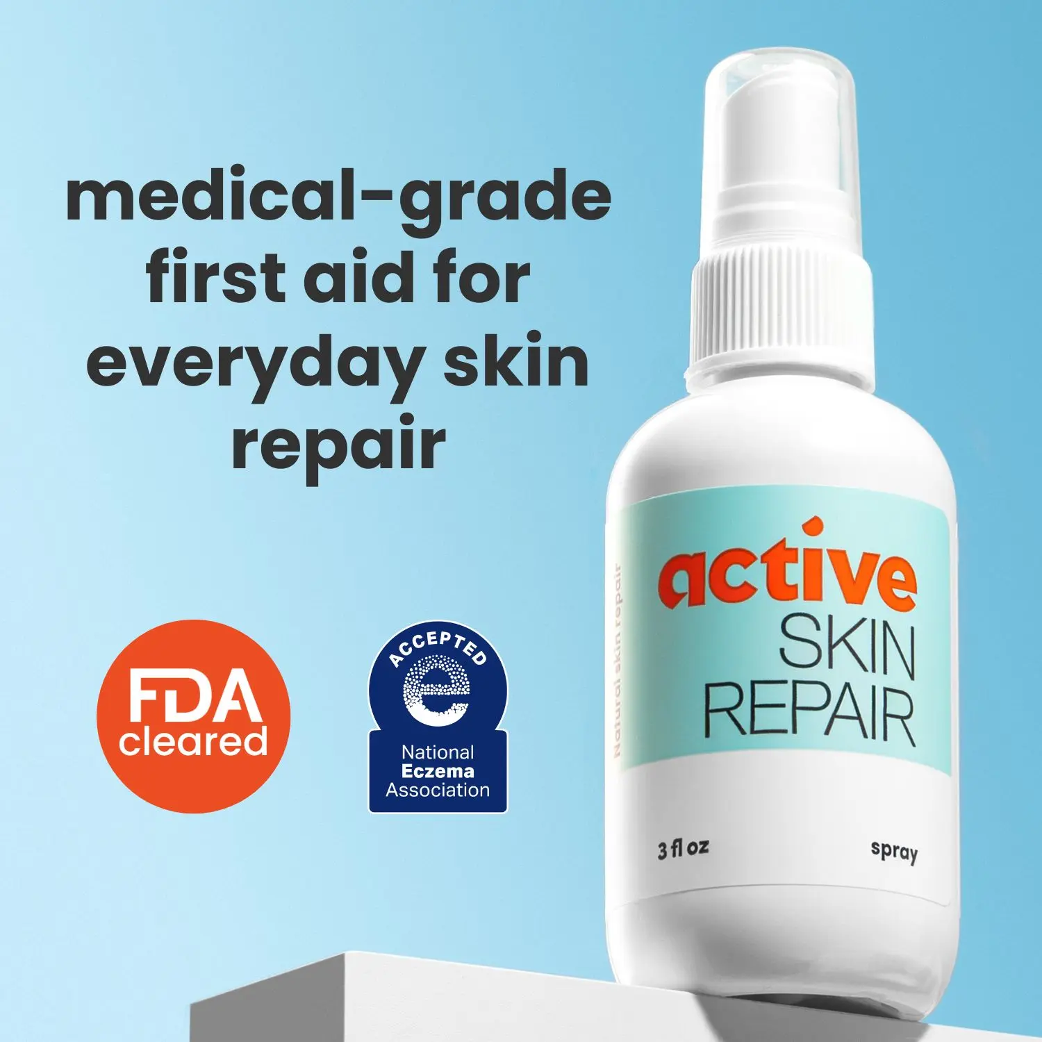 Skin Repair First Aid Healing Spray - Natural Non-Toxic Medical-Grade Spray with Hypochlorus Acid for Minor Cuts, Scrapes, Rashes, Wounds, Sunburns, & SOS