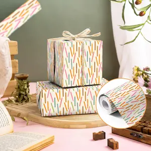 Happy Birthday Wrapping Paper Colorful Candle Print Gift Wrap Roll