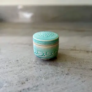 Small Stash Jar, Porcelain and Blue Glaze