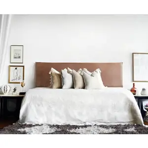 Light Brown Leather Headboard