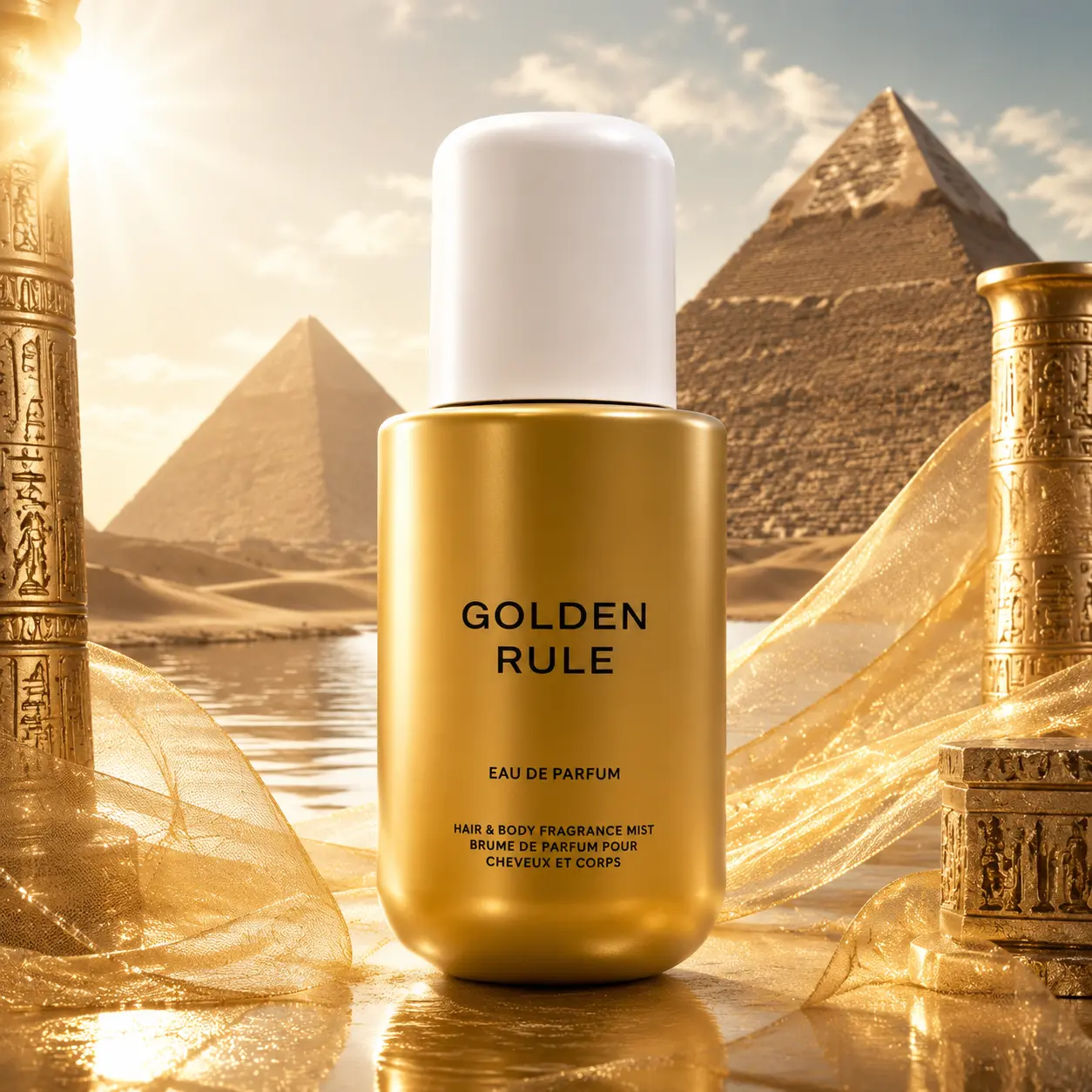 Golden Rule Hair and Body Fragrance Mist, Sweet Coconut Vanilla Floral Scent, Long Lasting Citrus Pear Eau de Parfum Body Spray for Women and Men
