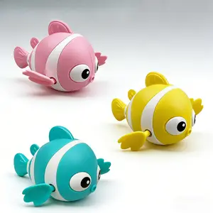 3pcs Clownfish Wind-Up Bath Toys, Valentine’s Day Kids Gift, ABS Adorable, Indoor Outdoor Summer Water Play, Kids for 3 4 5 6 7 8 Year Old