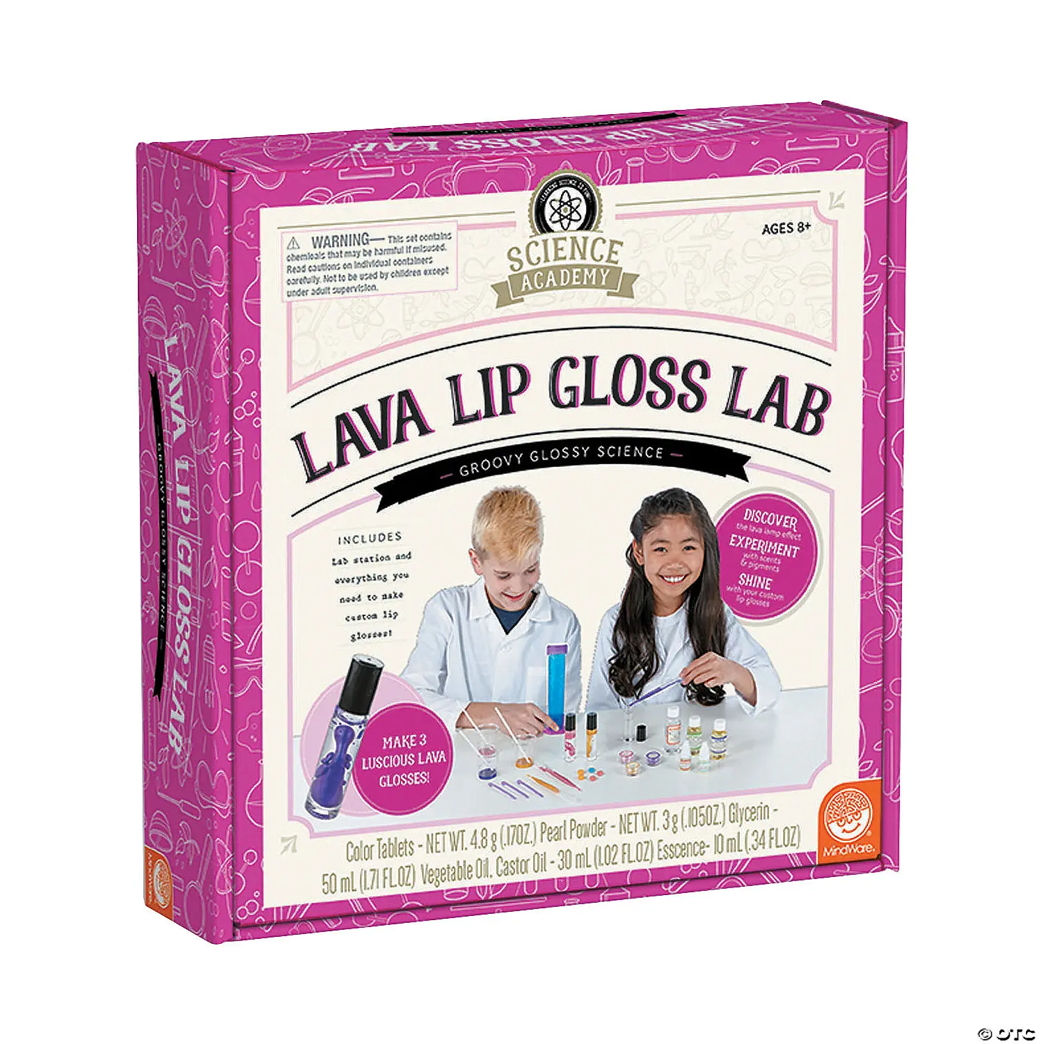 MindWare Science Academy: Lava Lip Gloss Lab - Science and Nature - 20 Pieces
