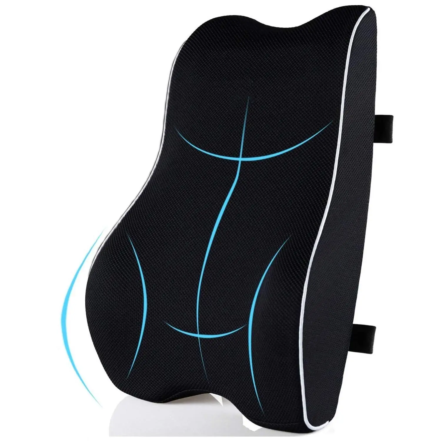 Lumbar Pillow for Office Chair Car, 1 Count Gaming Chair Lower Back Memory Foam Cushion with 3D Mesh Cover, Mesh Cover Back Rest