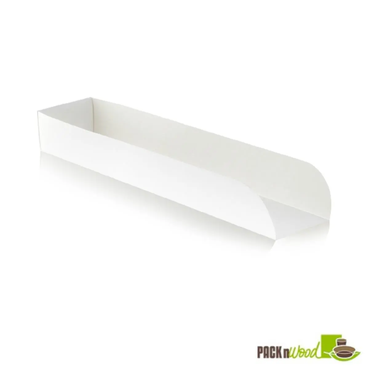 Packnwood 210DOG White Dog Food Serving Tray - 9.75x2.1x2.1 in, Compact Dog & Cat Feeding Accessory