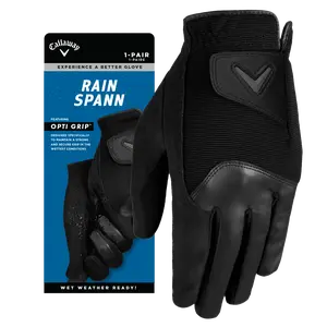Callaway Golf Men's Rain Spann Gloves (Pair) in Black | Size: Cadet Large Callaway Golf Men's Rain Spann Gloves (Pair) in Black | Size: Cadet Large