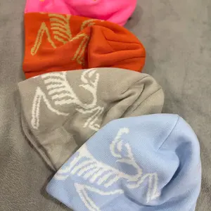 New Y2k Streetwear Women Knitting Beanies Goth Tooth Caps Hat Fashion Pullover Hip Hop Knitting Hat Warm Wool Clod Caps Unisex