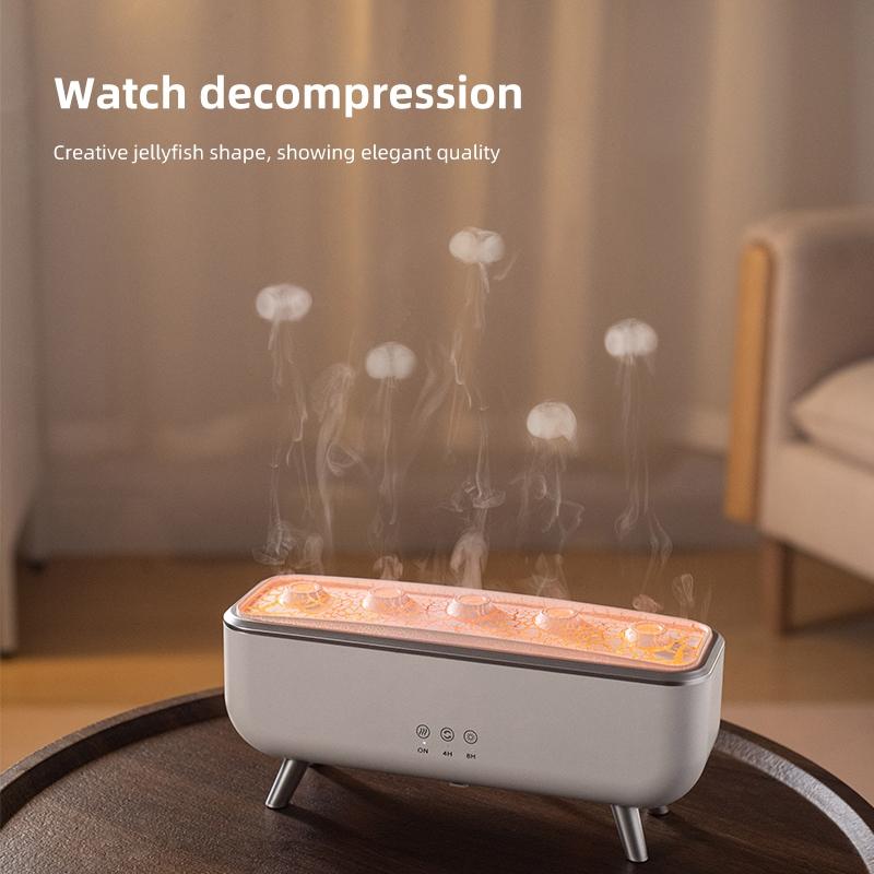 New Seven-Color Jellyfish Sound Scent Diffuser Desktop Humidifier, High Mist Automatic Spray Home Silent Atmosphere, Air Freshener Machine