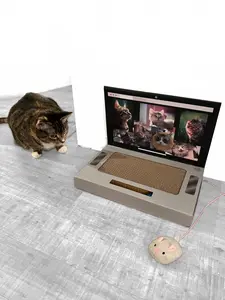 Scratchbook Pro with Catnip! - Laptop-Shaped Cat Scratchpad with Catnip and Bonus Toys for Endless Fun!